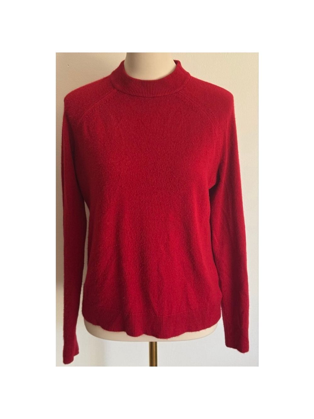 Women's Karen Scott Red Mock Neck Sweater Size S